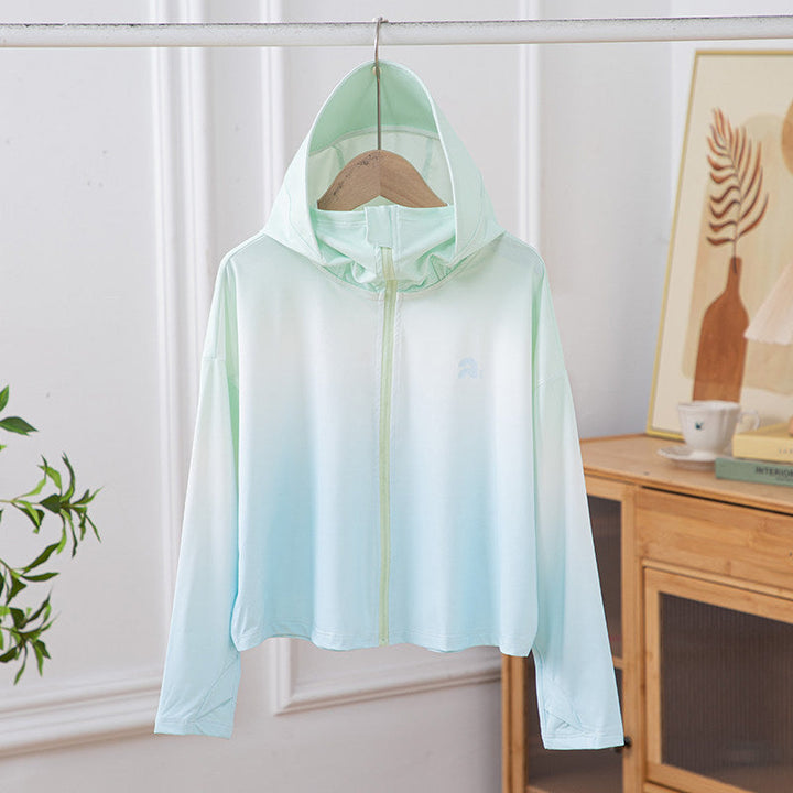 Damen nan leichte Kapuzenjacke mit UV-Schutz, schnell trocknender Sportjacke mit Reißverschluss Echo Archiv