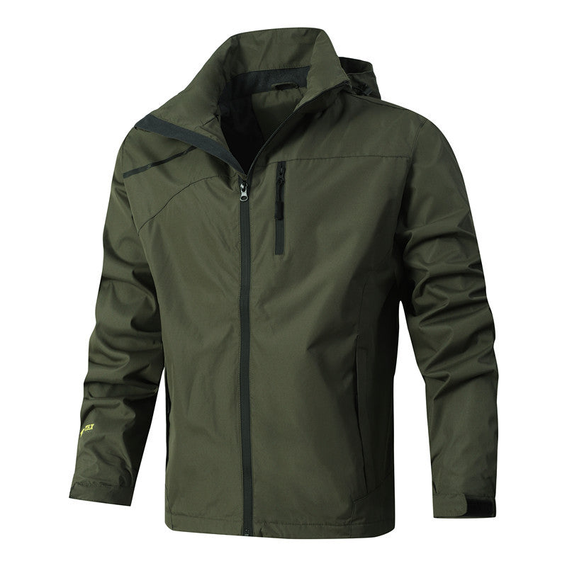 Herren Atmungsaktive wasserdichte Softshelljacke mit nahtversiegelter Membran und verstaubarer Kapuze Echoarchiv