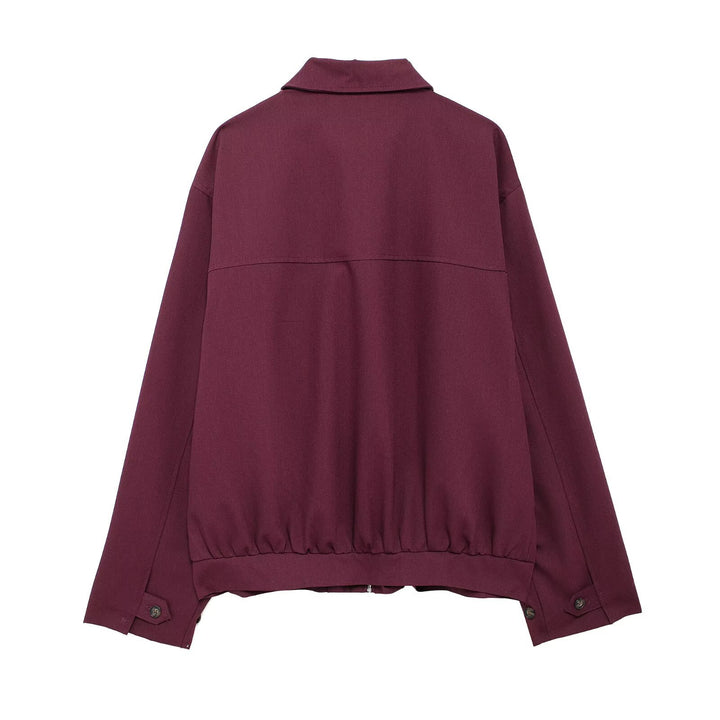 Damen Oversized Blouson mit Reißverschluss, Hemdkragen und Eingrifftaschen Echo Archiv