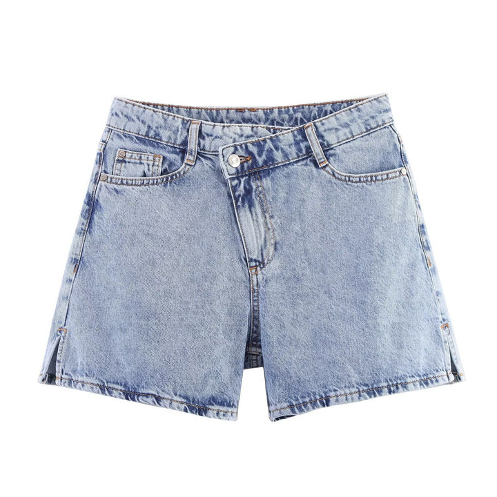 Damen Jeansshorts im lässigen Vintage-Stil mit hohem Bund und seitlichen Schlitzen Echo Archiv