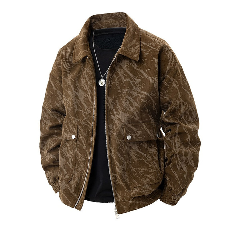 Herren Kunstvelours‑Bomberjacke im Oversize‑Boxy‑Cut mit Zwei‑Wege‑Reißverschluss & elastischem Saum Echoarchiv