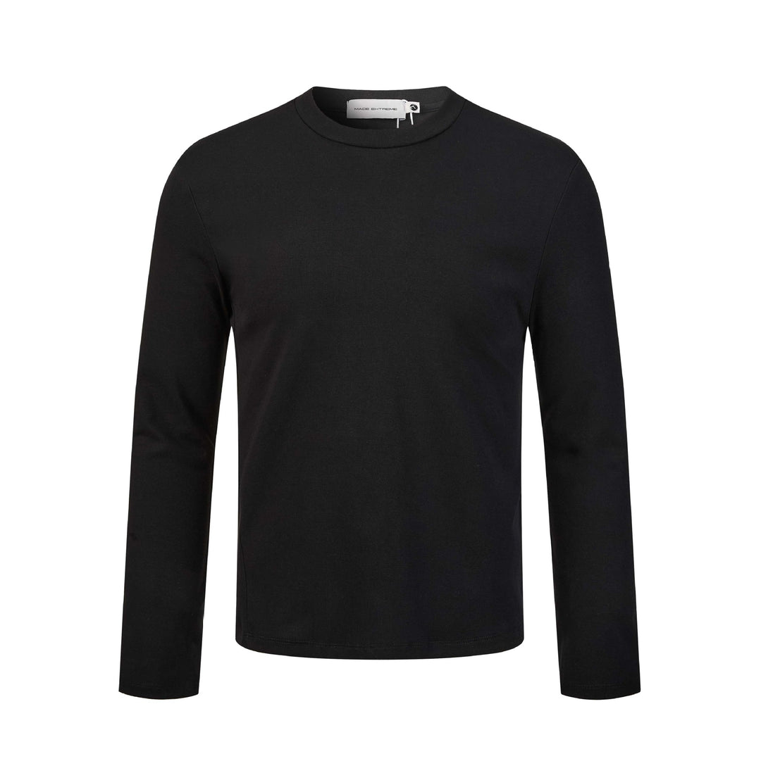 Unisex Feines Langarm-Basicshirt mit Rundhals und schmaler Passform Echoarchiv
