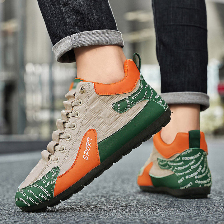 Herren Moderne leichte Schnür-Sneaker mit gepolstertem Kragen und kontrastierenden Overlays Echoarhiv – Norré