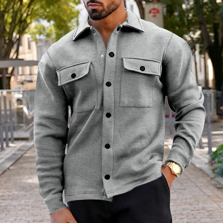 Herren leichte Fleece-Hemdjacke mit praktischen Taschen Echoarchiv