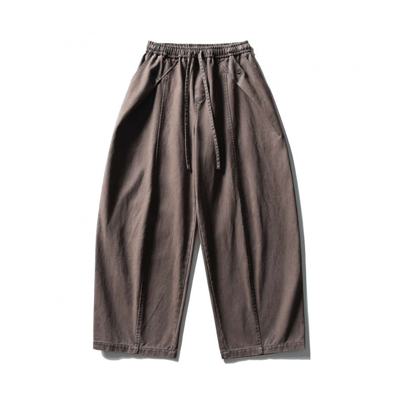 Unisex Weite Ballonhose aus Baumwollmix mit Tunnelzugbund und dekorativen Abnähern Echo Archiv