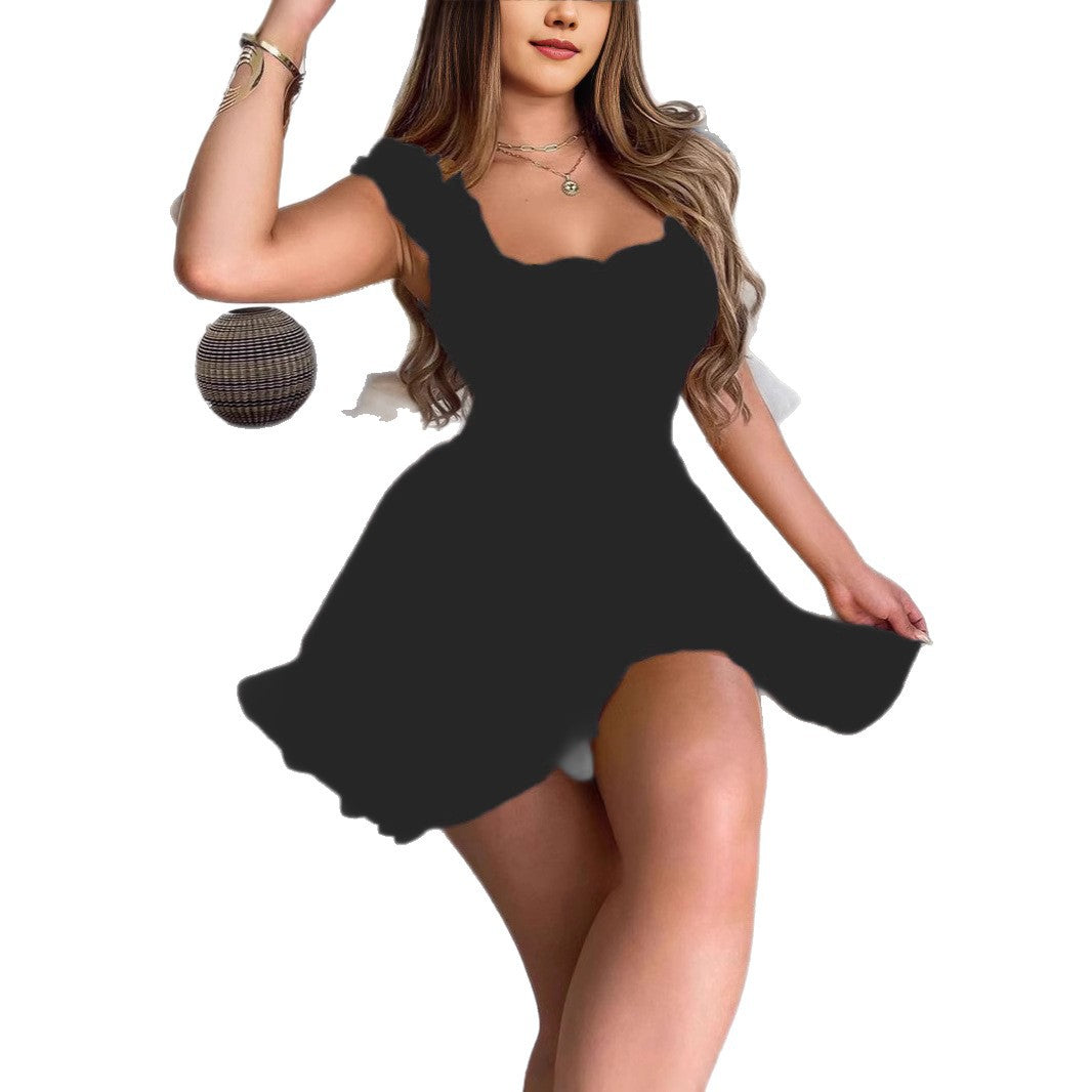 Damen Sommerkleid mit Rüschendetails und elastischem Bund Echo Archiv