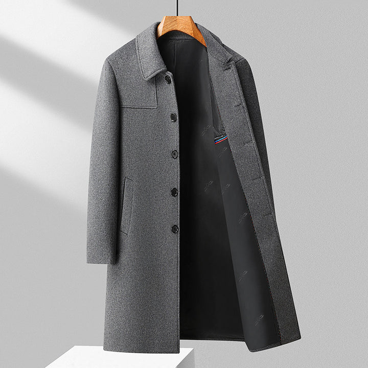 Herren Langer einreihiger Wollmantel mit schlanker Silhouette Echo Archiv