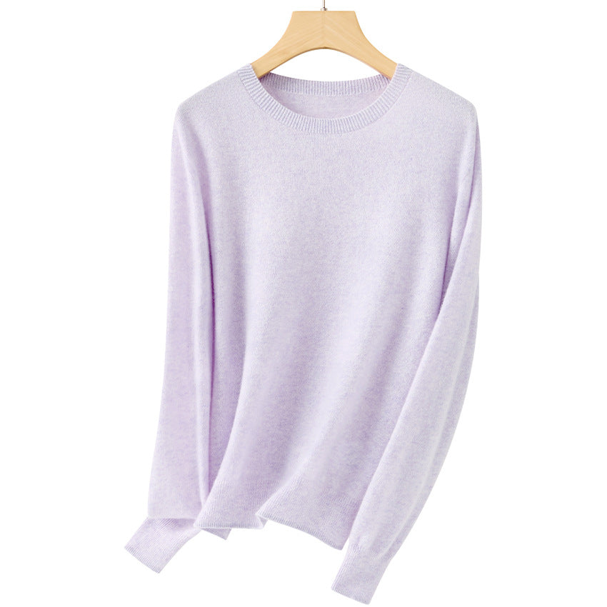 Damen Feiner Rundhals-Feinstrickpullover mit leichter Oversize-Passform Echoarchiv