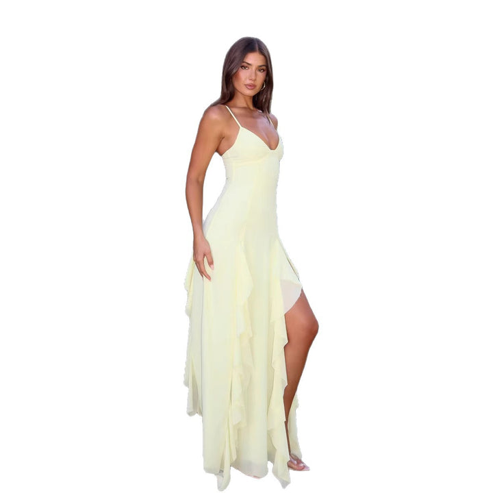 Damen Maxikleid mit fließendem Schnitt und seitlichem Schlitz Echo Archiv