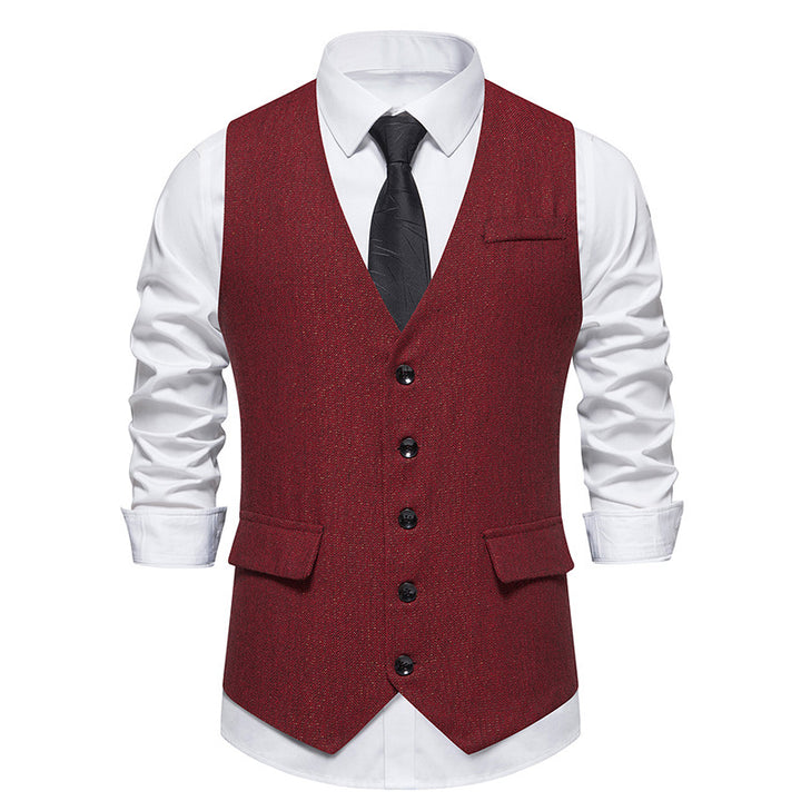 Herren elegante Weste mit feinen Knopfdetails Echoarchiv