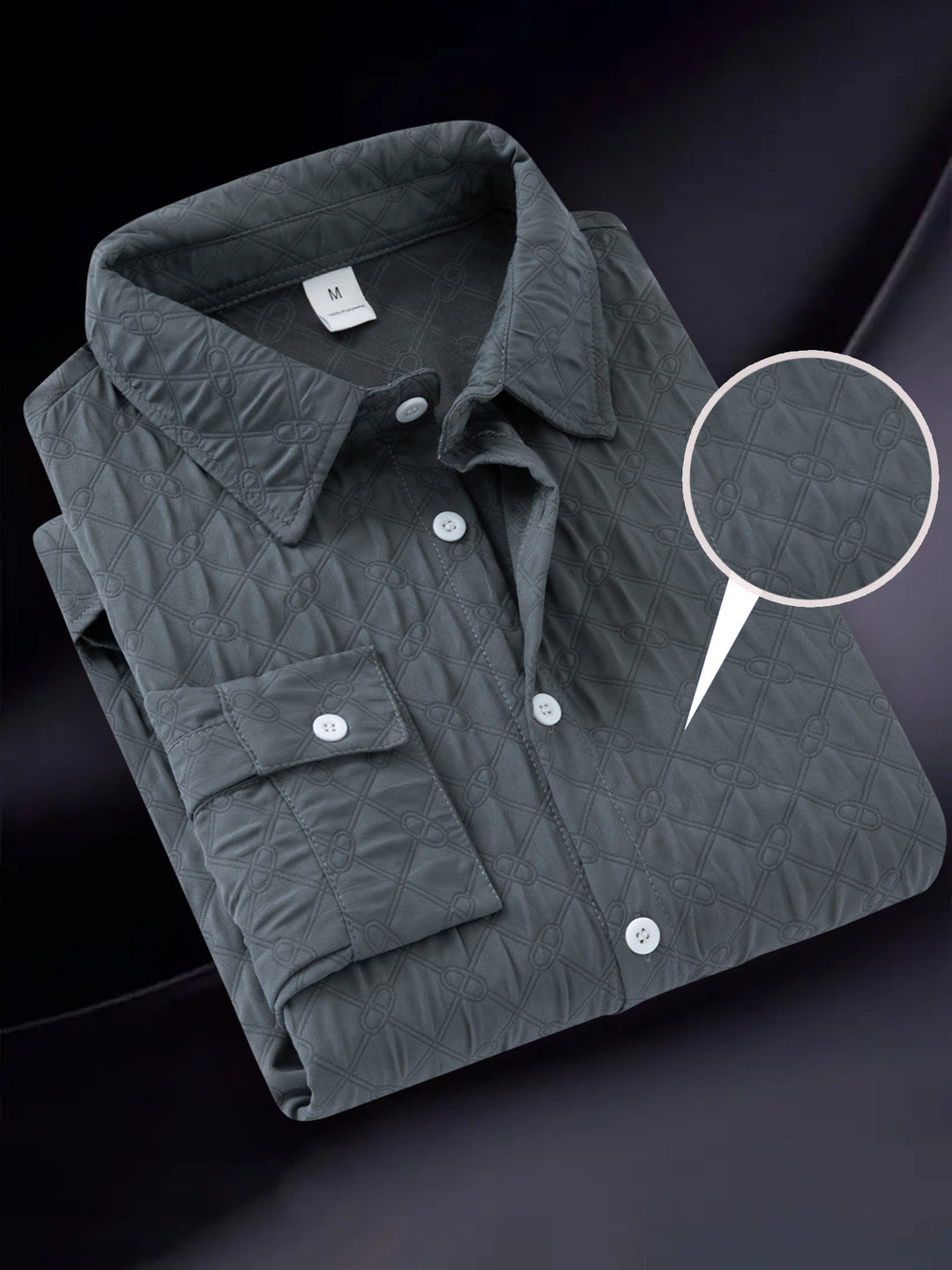 Herren Langarmhemd mit strukturiertem Design und bequemer Passform Echoarchiv
