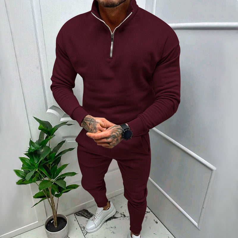 Herren nan athletisches Lounge-Set aus French Terry mit Halbzip-Stehkragen und konischer Jogginghose Echo Archiv