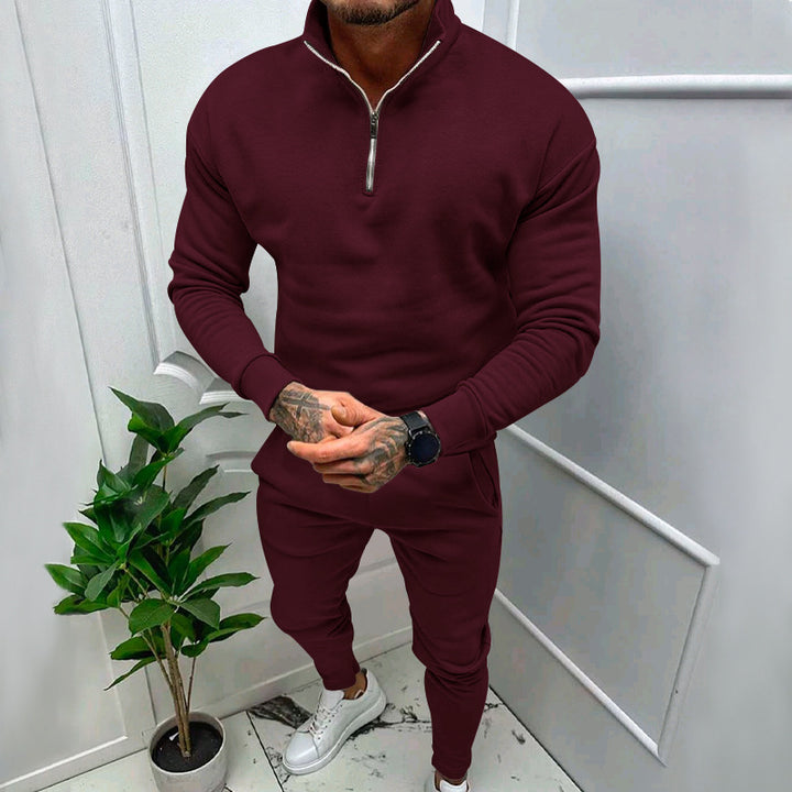 Herren nan athletisches Lounge-Set aus French Terry mit Halbzip-Stehkragen und konischer Jogginghose Echo Archiv