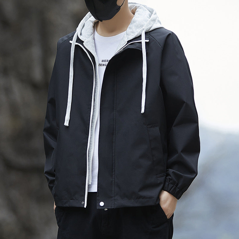 Herren Leichte Regenjacke mit verstellbarem Kapuzenkragen – Taviero