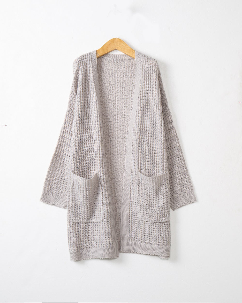 Damen Langer Oversize Strickmantel mit offener Front und aufgesetzten Taschen Echo Archiv