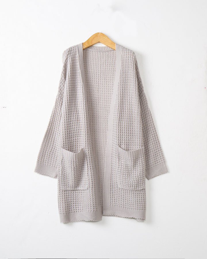 Damen Langer Oversize Strickmantel mit offener Front und aufgesetzten Taschen Echo Archiv