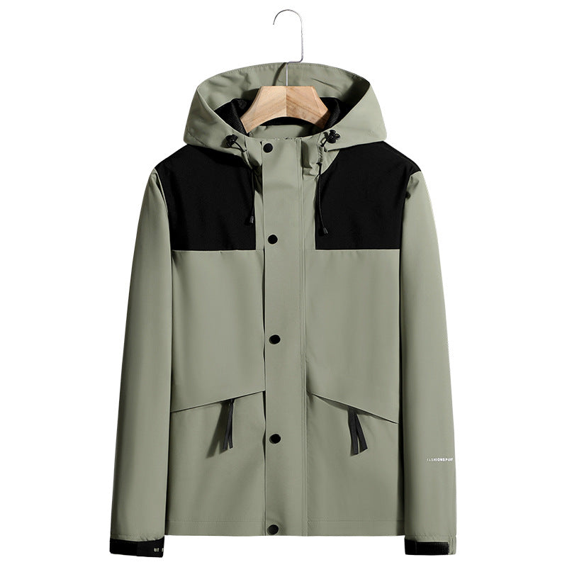 Herren Leichte wasserabweisende Kapuzen-Softshelljacke mit verdeckter Druckknopfleiste und Kordelzug Echo Archiv