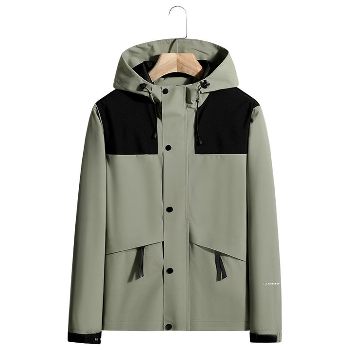 Herren Leichte wasserabweisende Kapuzen-Softshelljacke mit verdeckter Druckknopfleiste und Kordelzug Echo Archiv