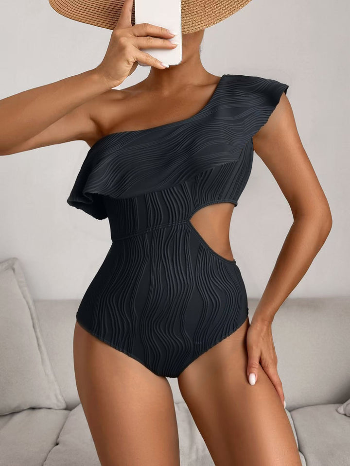 Damen Einseitiger Badeanzug mit elegantem Schnitt Echo Archiv
