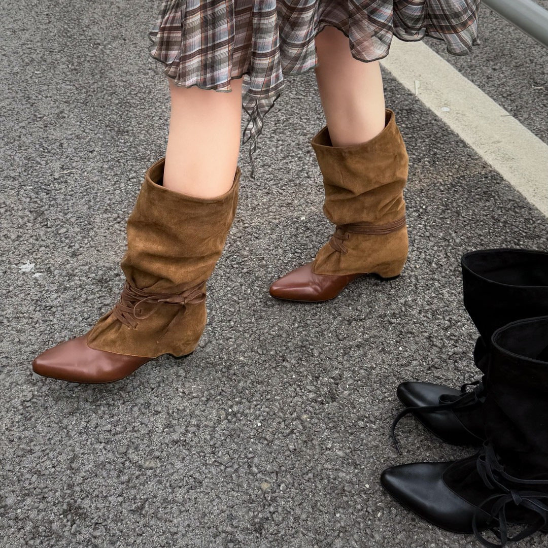 Damen Modische Ankle-Boots mit Schnürung – Varelle