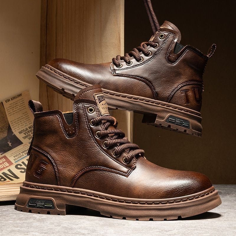 Herren Robuste Leder Boots Echoarchiv