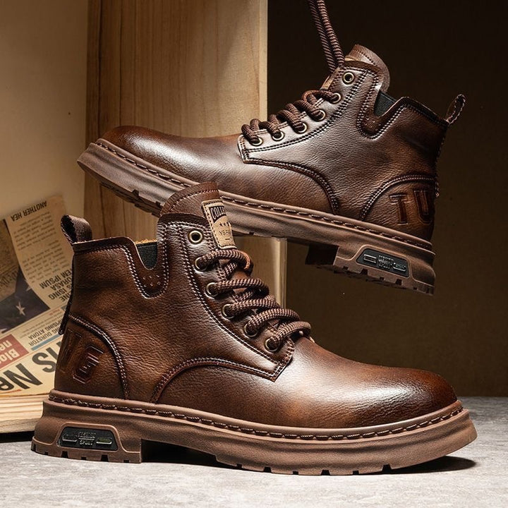 Herren Robuste Leder Boots Echoarchiv
