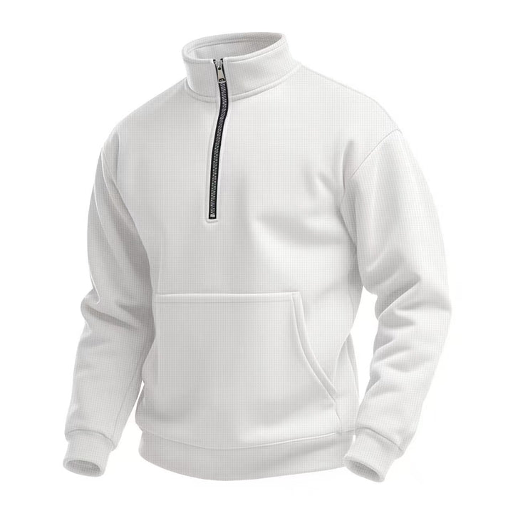 Herren Fleece-Pullover mit kurzem Reißverschluss und Bauchtasche Echoarchiv