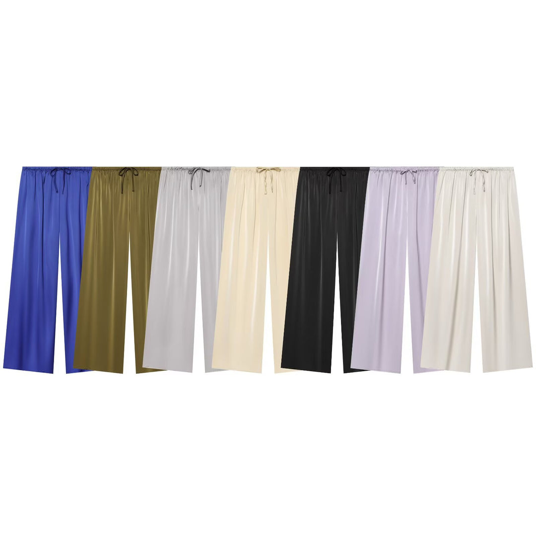 Damen nan luftig-weite Palazzo-Hose mit elastischem Bund und Kordelzug Echo Archiv