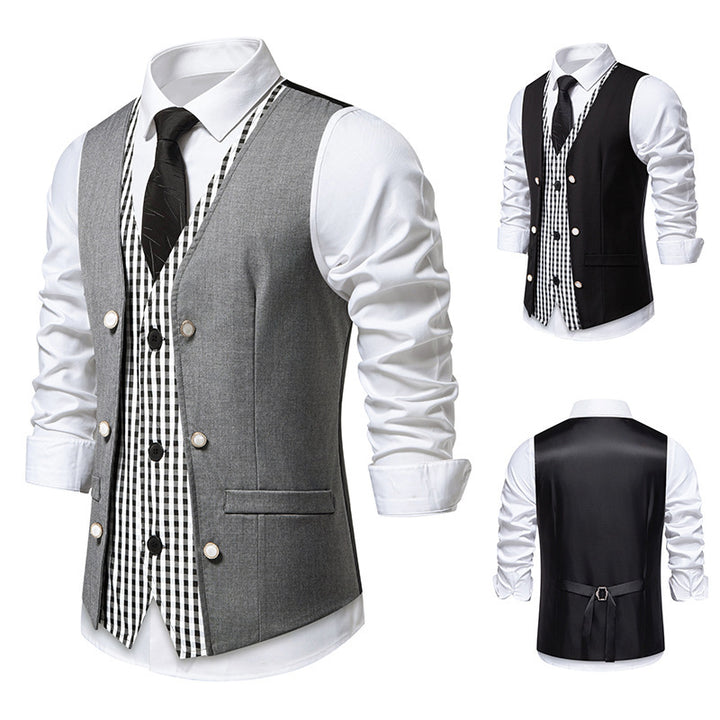 Herren elegante Weste mit kariertem Innenfutter Echoarchiv