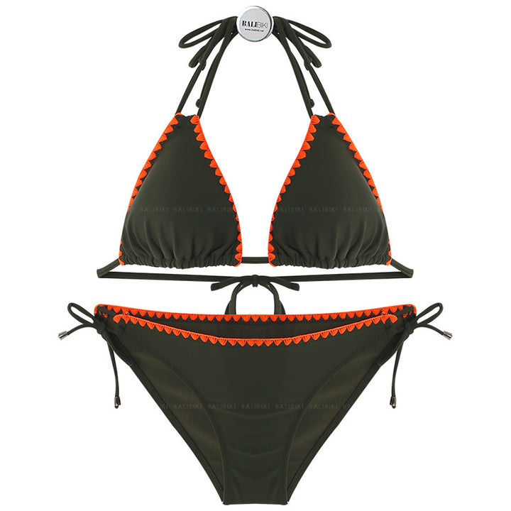 Damen Triangel-Bikini-Set mit verstellbaren Trägern und zartem Rüschendetail Echo Archiv