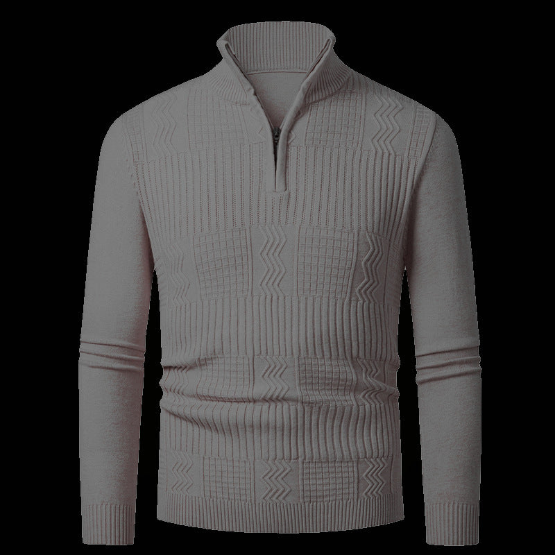 Herren Strickpullover mit modernem Reißverschluss und strukturierter Oberfläche Echoarchiv