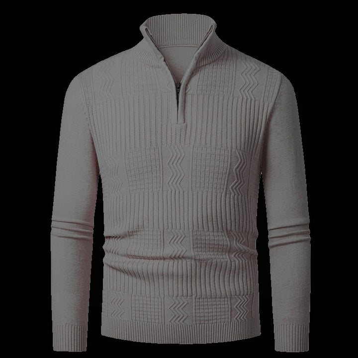 Herren Strickpullover mit modernem Reißverschluss und strukturierter Oberfläche Echoarchiv