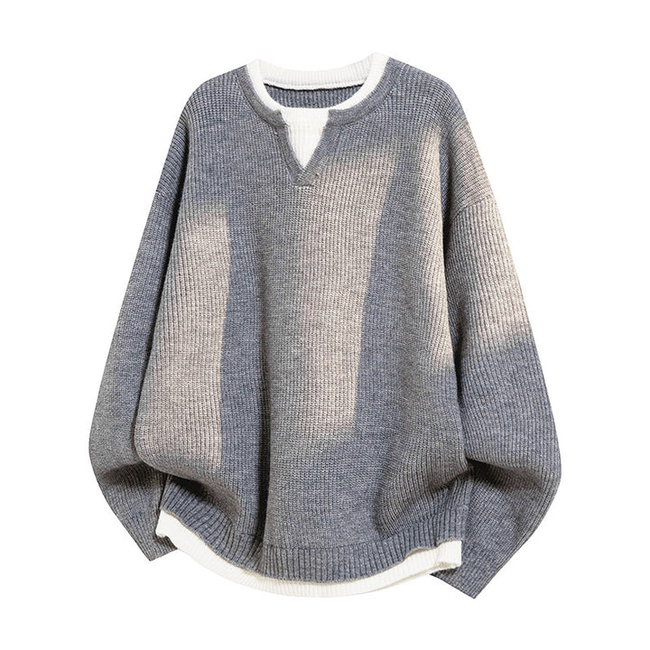 Damen Eleganter lässiger Pullover mit V-Ausschnitt und weitem Schnitt Echoarchiv