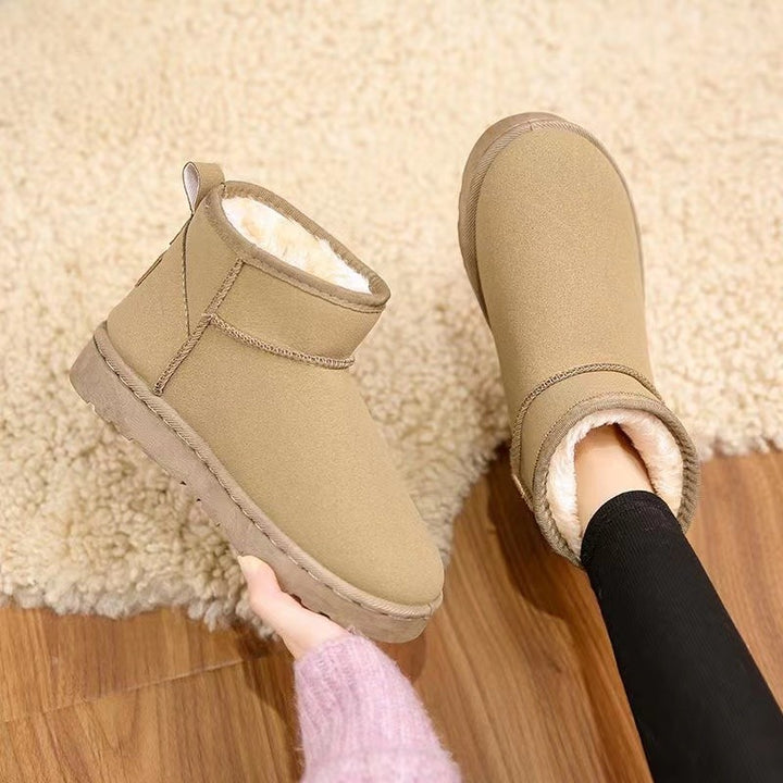 Damen Gefütterte Kurz-AnklEcho Archivoots aus Veloursimitat mit Teddyfutter und dämpfender Plateau-Sohle Echo Archiv