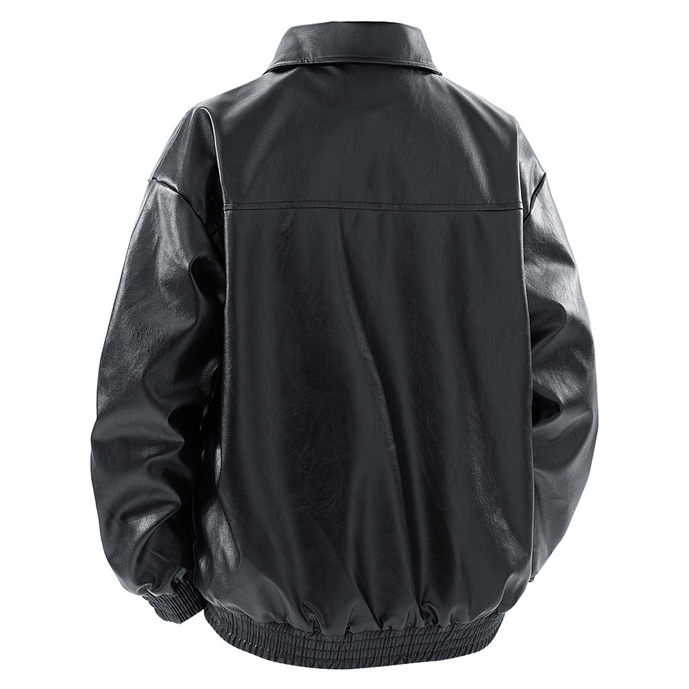 Herren kunstleder Jacke im klassischen Look mit praktischen Brusttaschen Echoarchiv