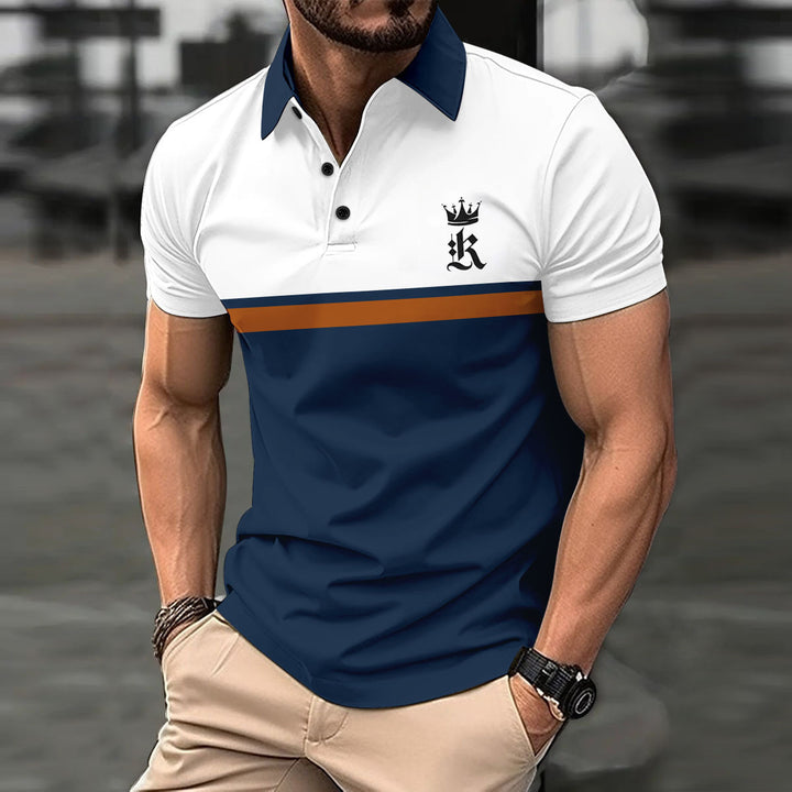 Herren modisches Kurzarm-T-Shirt mit Kontraststreifen Echoarchiv