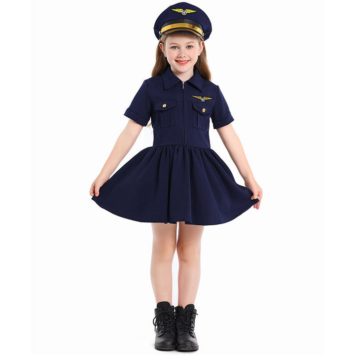 Mädchen Pilotinnenkleid mit schickem Schnitt und detailreichem Zubehör Echo Archiv