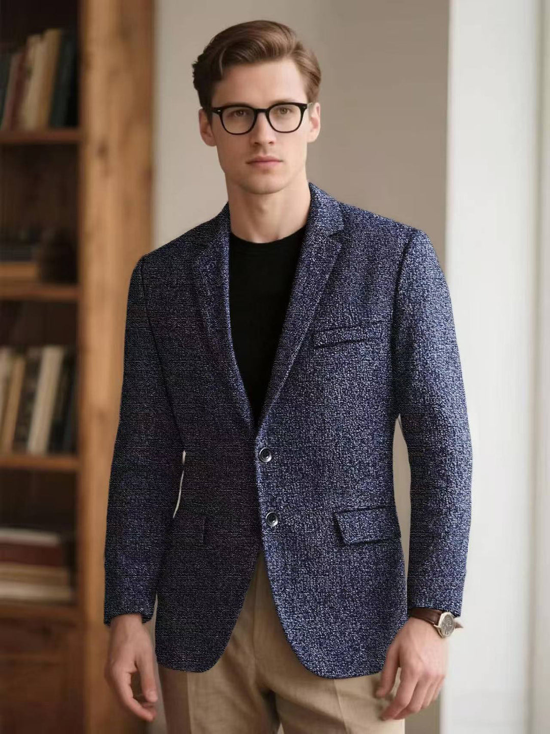 Herren modischer strukturierter Blazer mit modernem Schnitt Echoarchiv