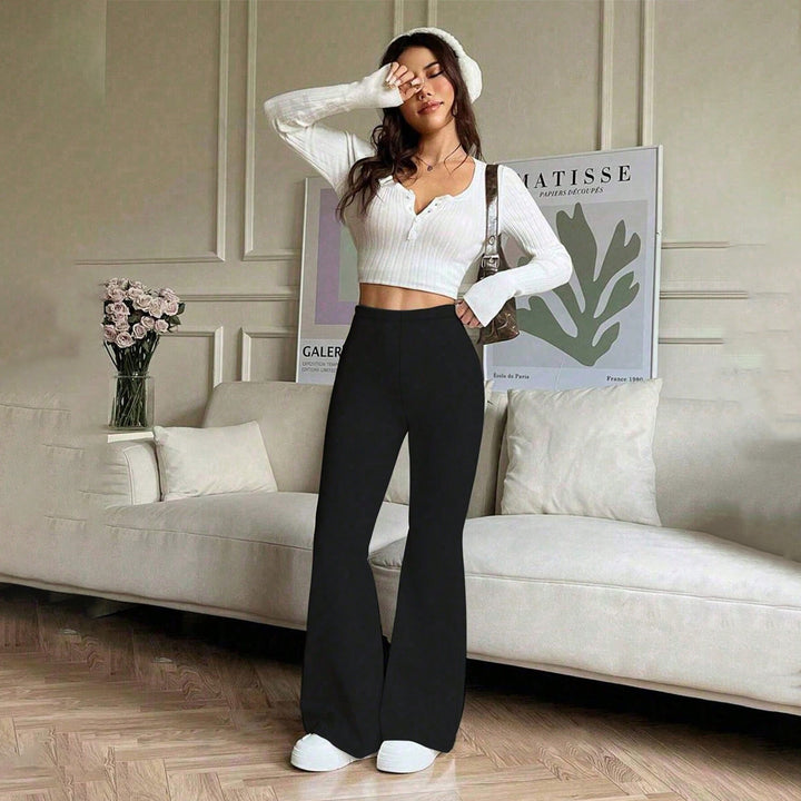 Damen Hohe Taille Flared Pants Echo Archiv