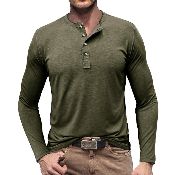 Herren Langarmshirt mit Knopfleiste Echoarchiv