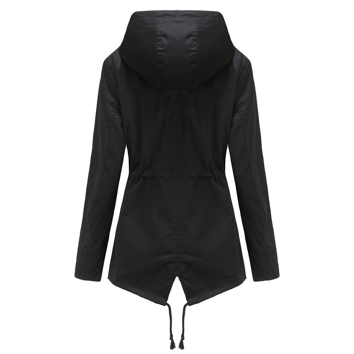 Damen nan wasserabweisender Parka mit taillenkordel und asymmetrischem Saum Echo Archiv