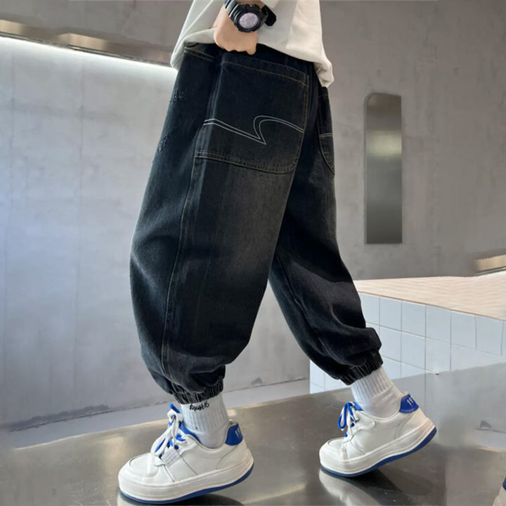 Unisex lässige Baggy-Jeans mit Gummizug Echo Archiv