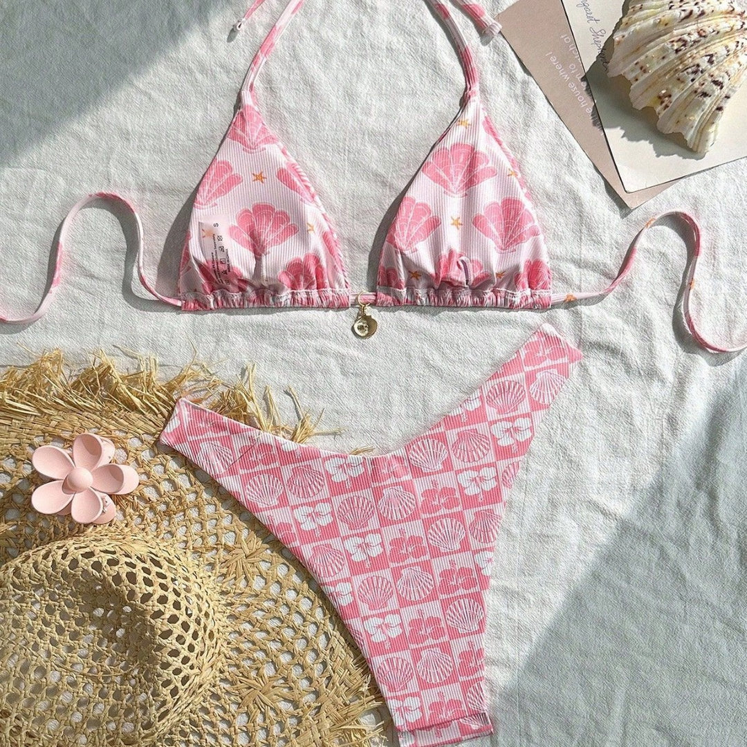 Damen Triangel-Bikini mit maritimen Muschelmuster Echo Archiv
