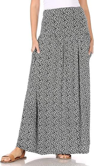 Damen Maxi-Rock mit elastischem Bund und Taschen Echo Archiv
