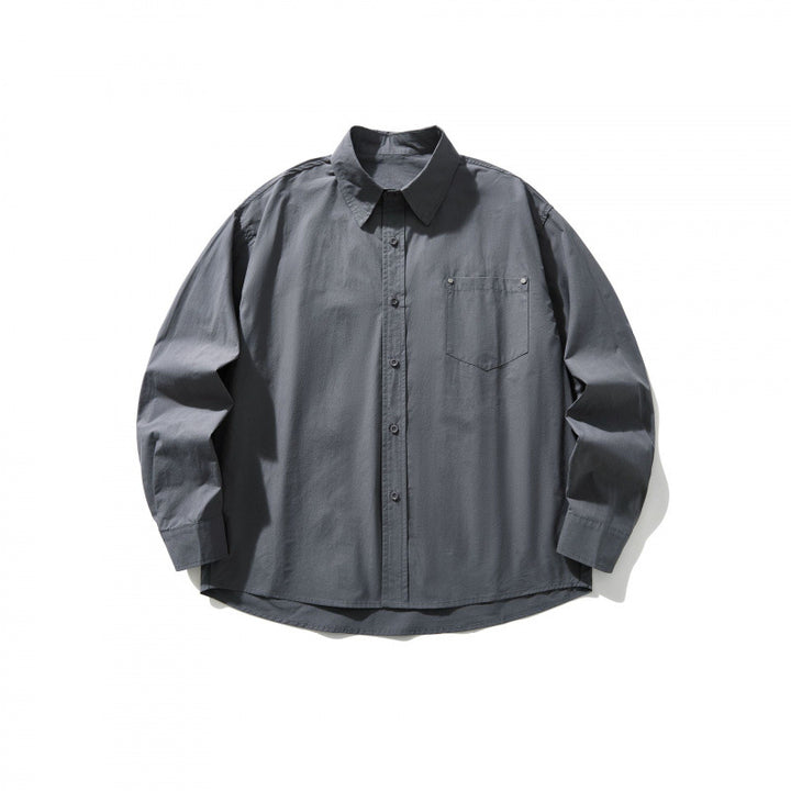 Herren Boxy-Overshirt mit Brusttasche und Hemdkragen aus leichtem Baumwollmix Echo Archiv
