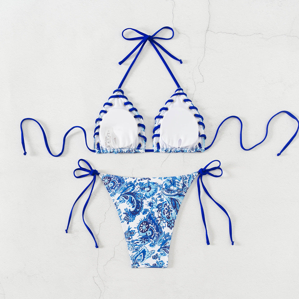 Damen Triangel-Bikini mit verspieltem Schnürdesign Echo Archiv