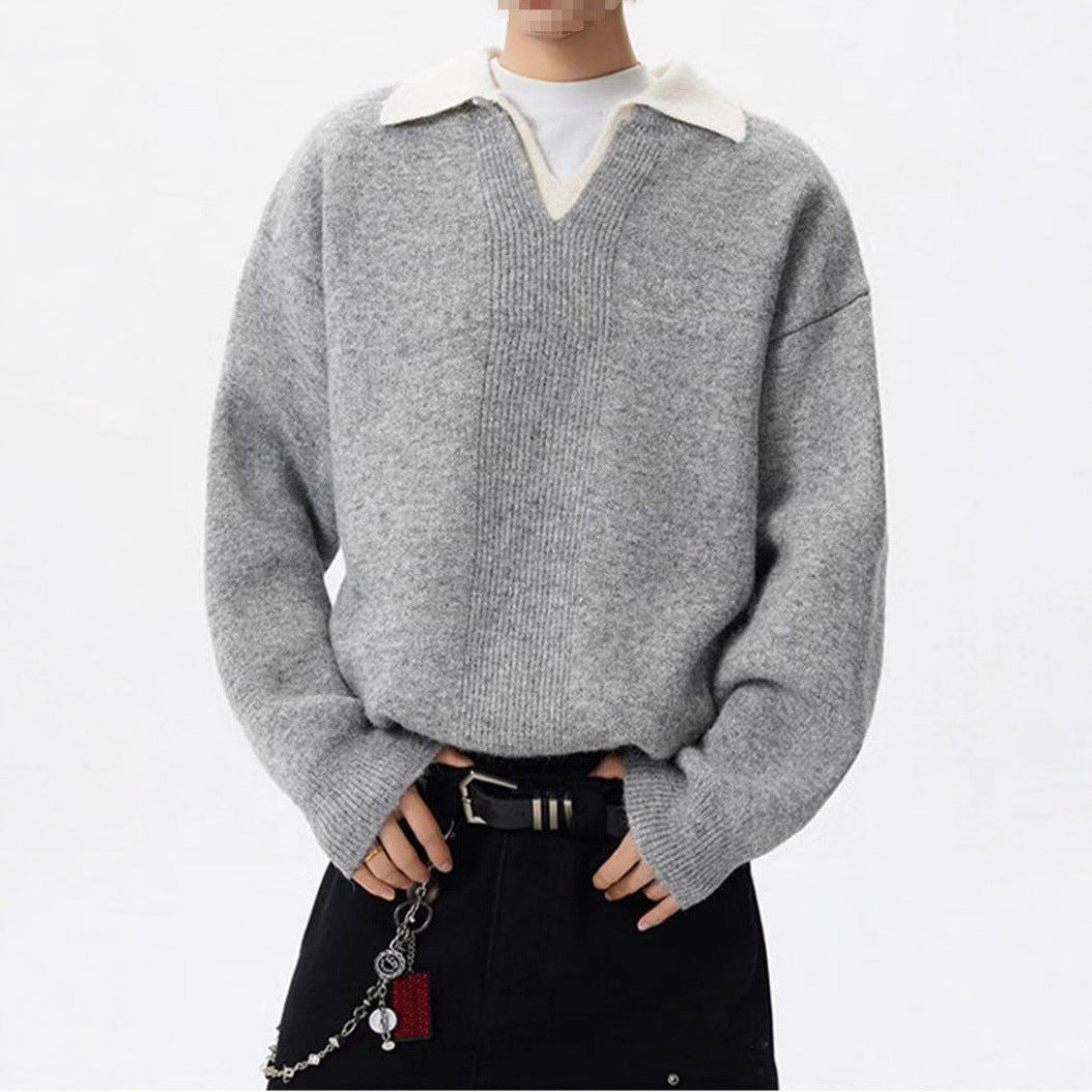 Damen Eleganter Grobstrickpullover mit V-Ausschnitt Echo Archiv