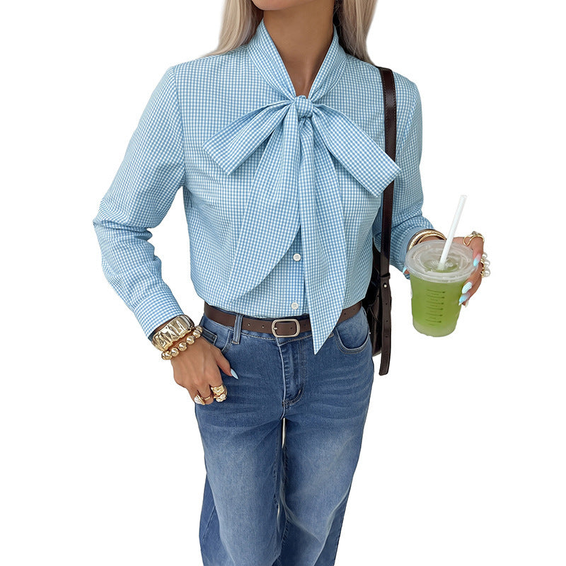 Damen Elegante Bluse mit Schleifenkragen Echo Archiv