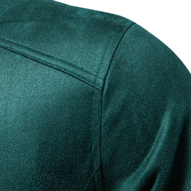 Herren trendige Kunstlederjacke mit modernem Stehkragen und praktischen Taschen Echoarchiv
