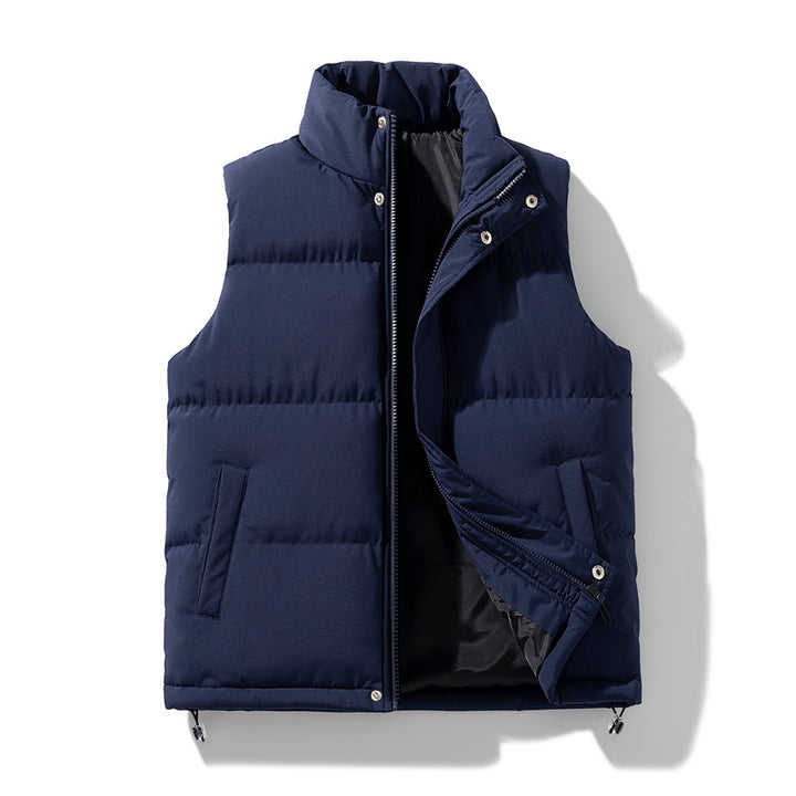 Herren Isolierende Outdoor-Steppweste mit hohem Kragen, 2‑Wege‑Reißverschluss & verdeckten Eingrifftaschen Echoarchiv